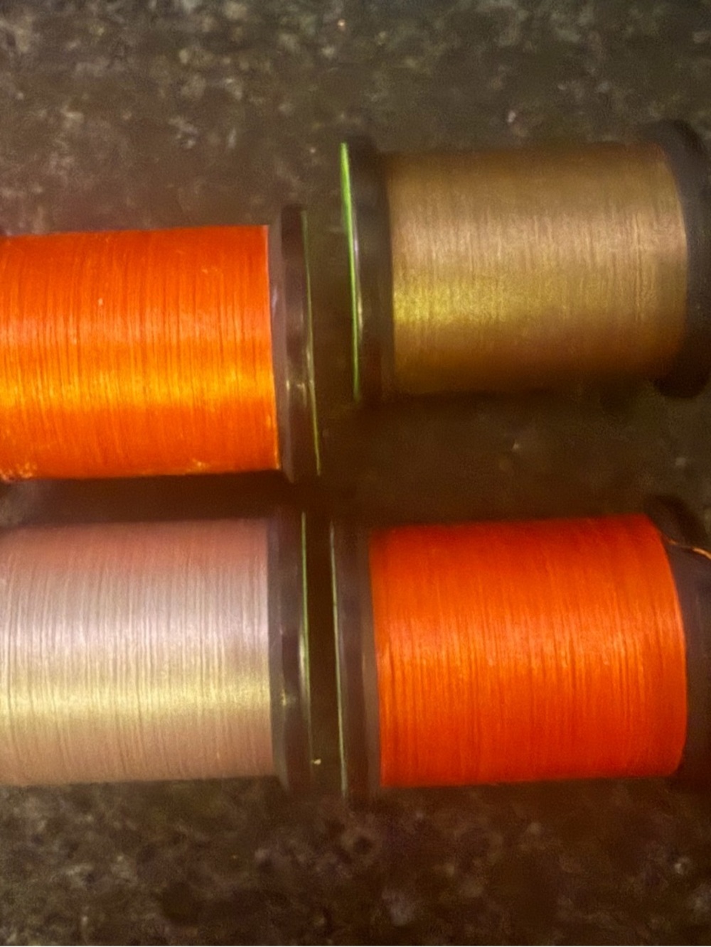 (4) UNI-THREAD spools for Fly Tying material 200 yds 72D 8/0W made in Spain NWOT